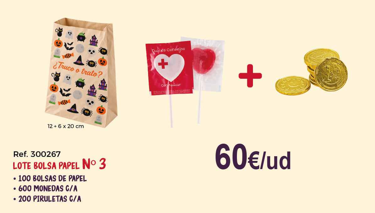 LOTE HALLOWEEN BOLSA DE PAPEL Nº 3
