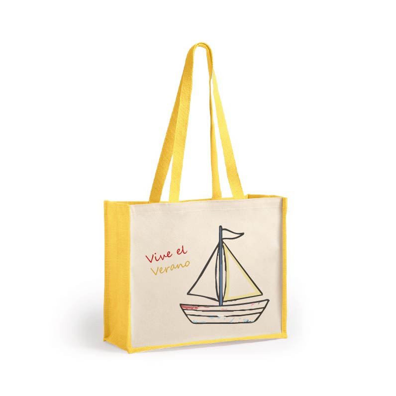 BOLSA YUTE Y ALGODON LAMINADO. BARCO DE VELA