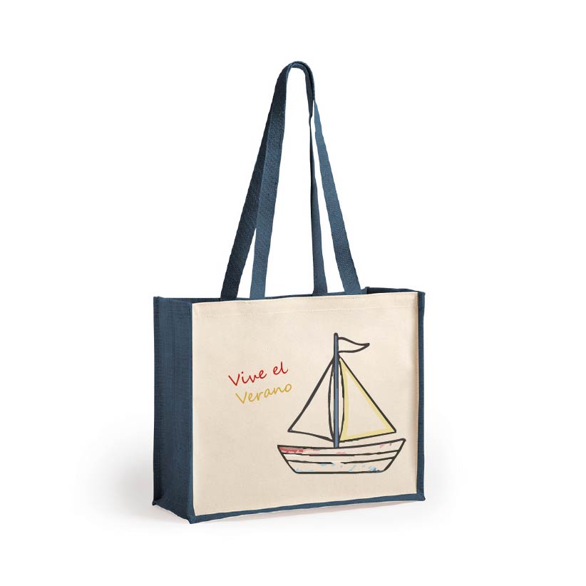 BOLSA YUTE Y ALGODON LAMINADO. BARCO DE VELA