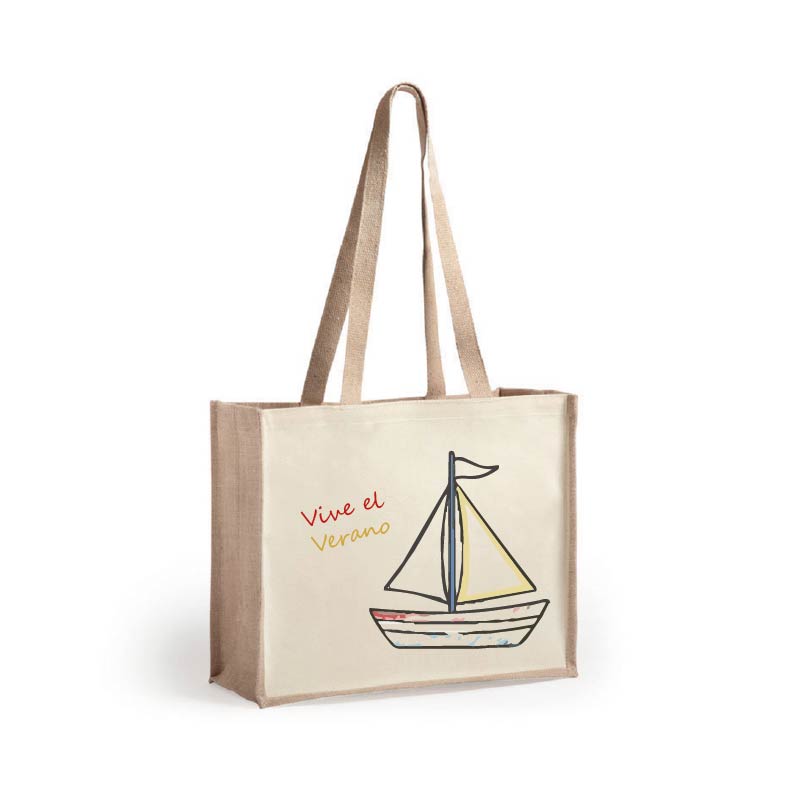BOLSA YUTE Y ALGODON LAMINADO. BARCO DE VELA