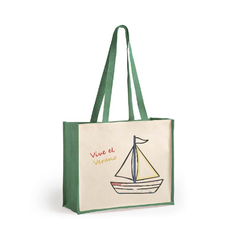 BOLSA YUTE Y ALGODON LAMINADO. BARCO DE VELA