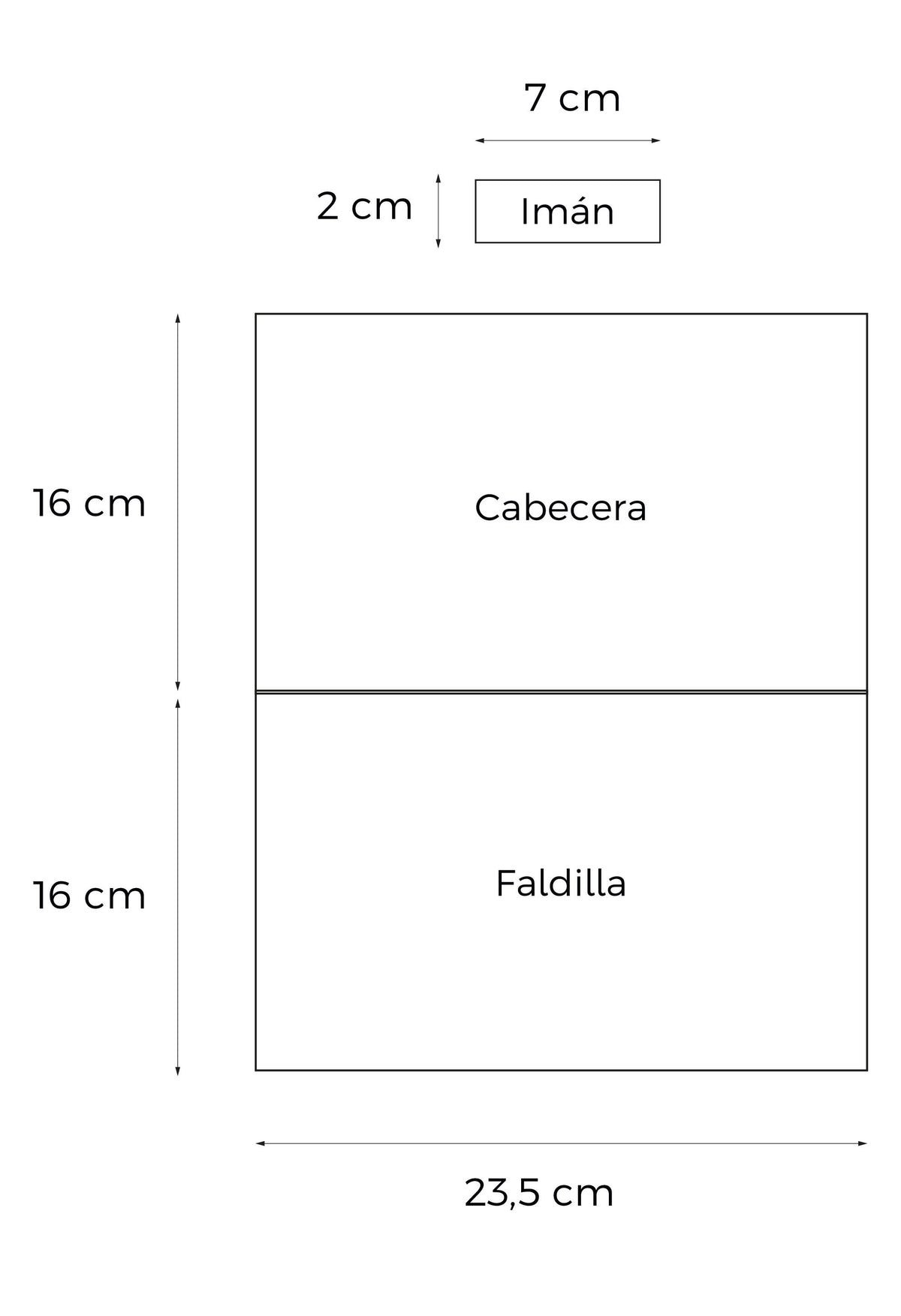 Medidas del calendario imán tamaño L