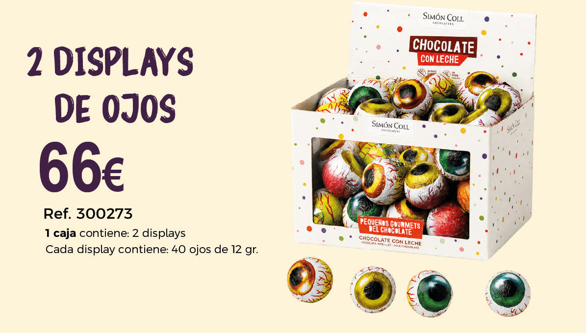 2 DISPLAYS DE OJOS DE CHOCOLATE HALLOWEEN